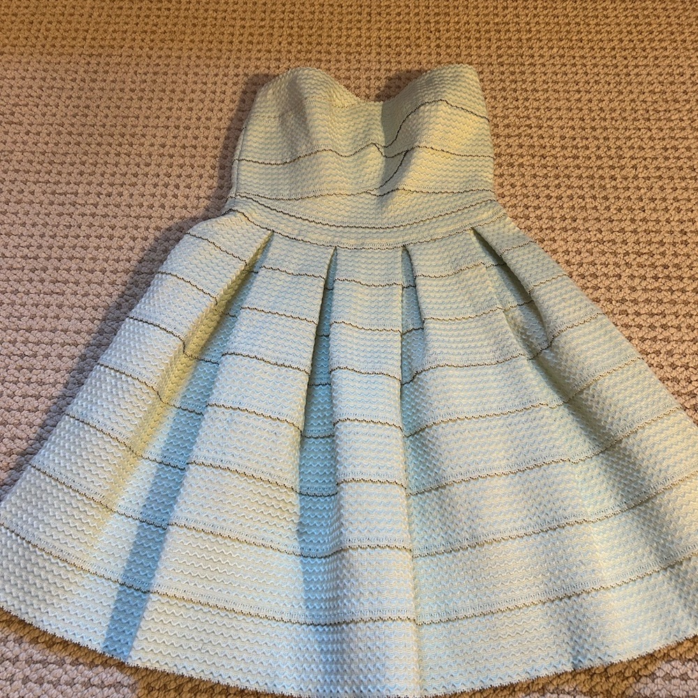 Charming Mint and Cream elastic band dress